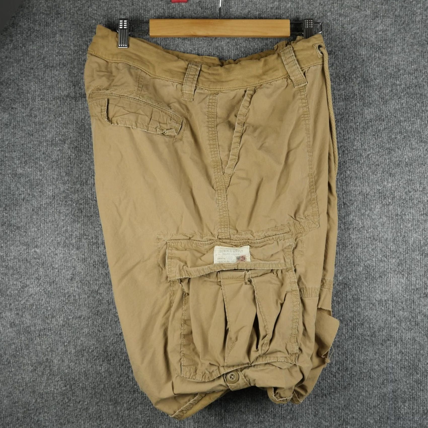 Ralph Lauren Ralph Lauren Mens Beige Cargo Shorts 36 Denim Supply Paratrooper Baggy Flaw Size US 36 / EU 52 - 4 Thumbnail