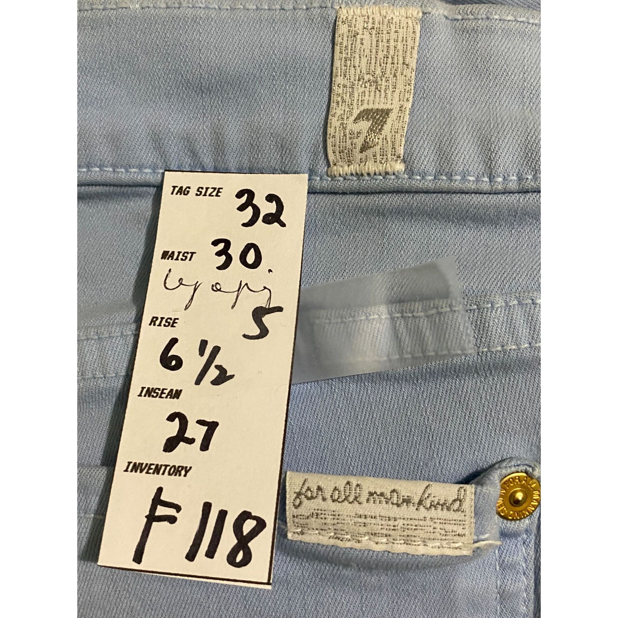 Other Seven for All Mankind Cropped Skinny Denim Jeans Blue 30x27 Size 30" / US 8 / IT 44 - 6 Thumbnail