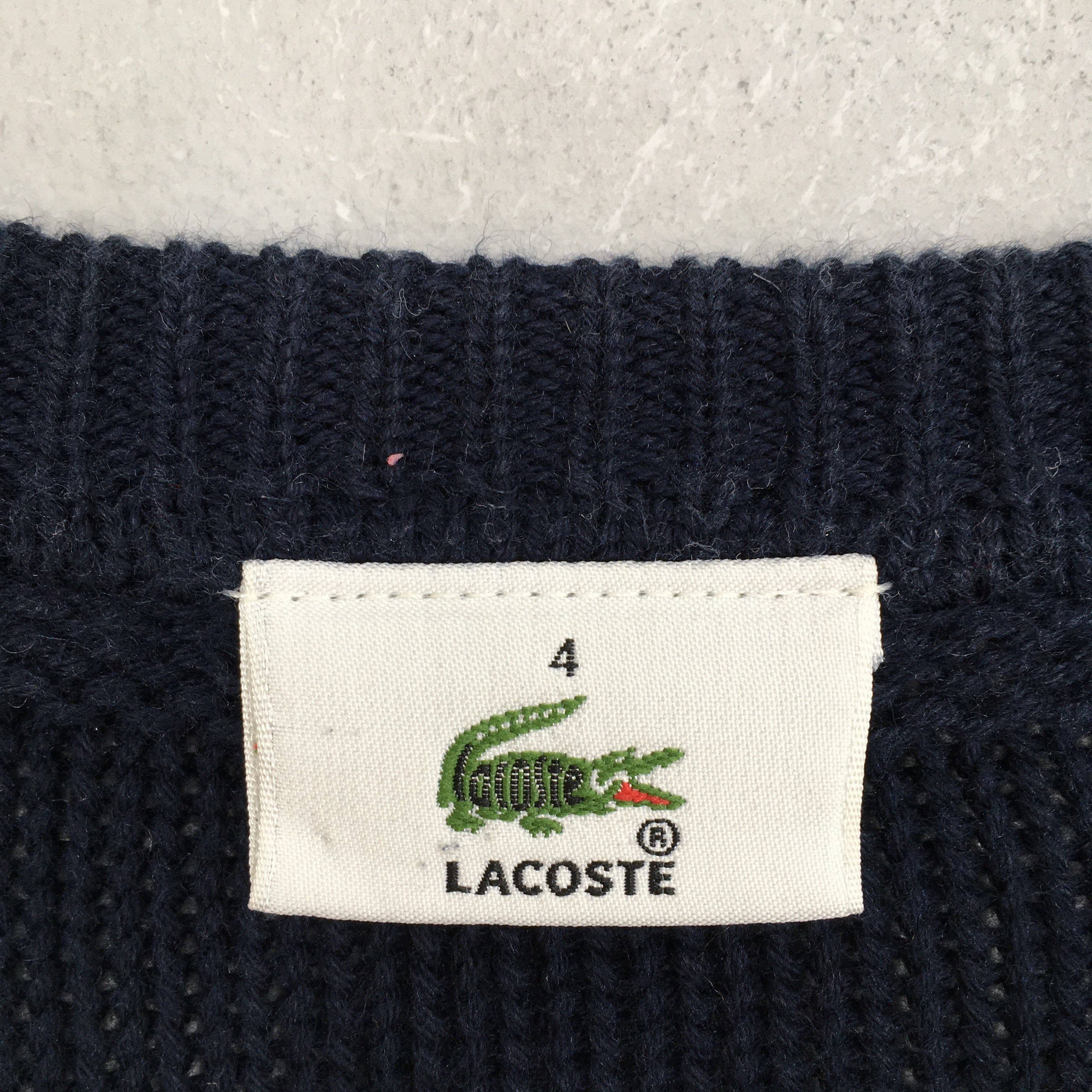 Lacoste Vintage 90s Lacoste Cotton Waffle-Knit Sweater Large Size US L / EU 52-54 / 3 - 4 Thumbnail