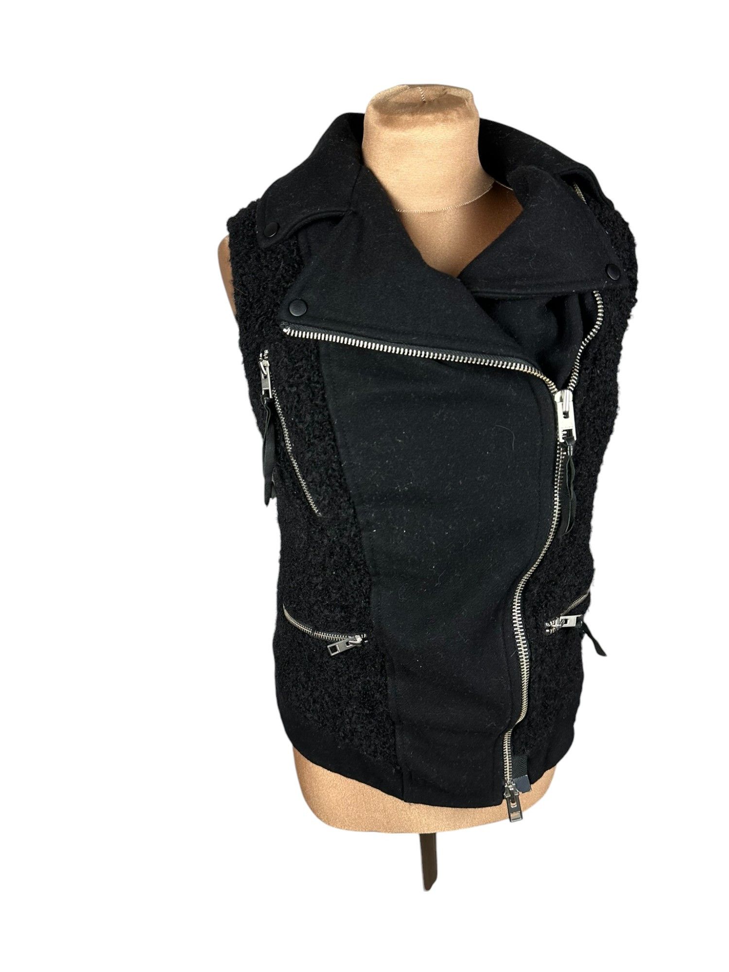 Allsaints × Designer Allsaints Avant Garde Wool Zip Y2k Vest Size S / US 4 / IT 40 - 2 Thumbnail