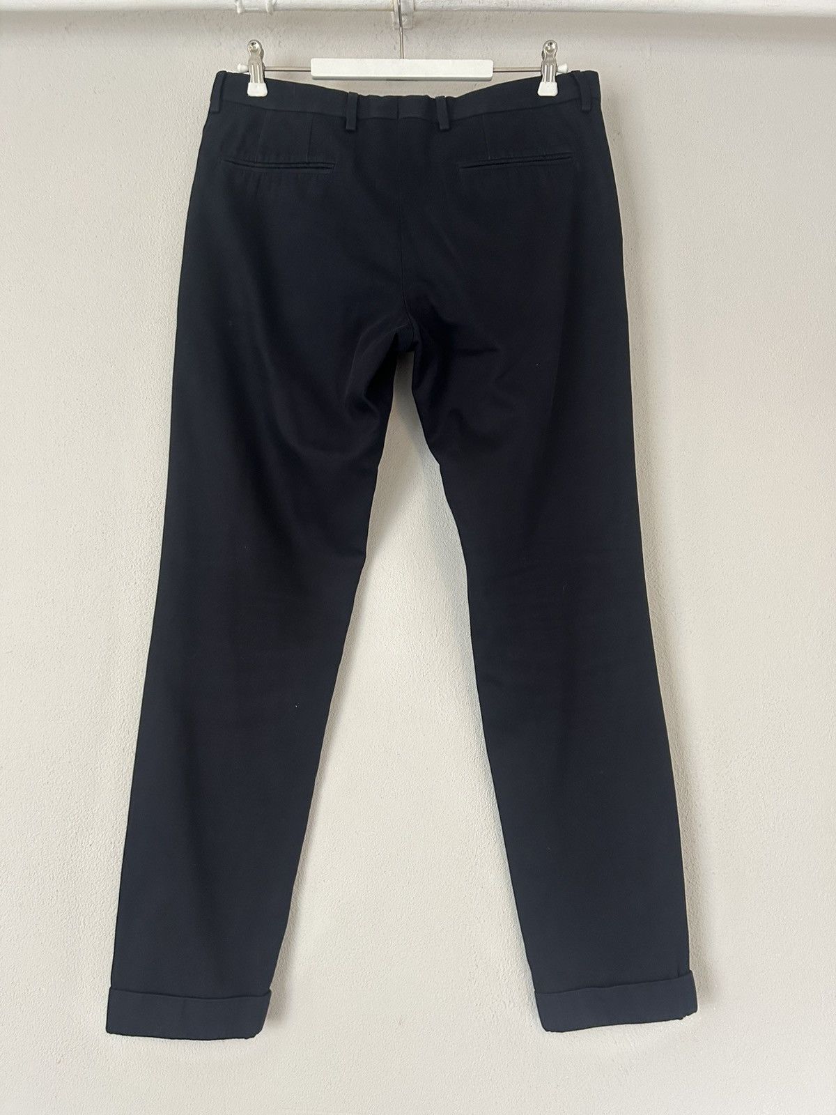 Dries Van Noten Navy Cotton Trousers with Cuffed Hem Size US 34 / EU 50 - 5 Thumbnail