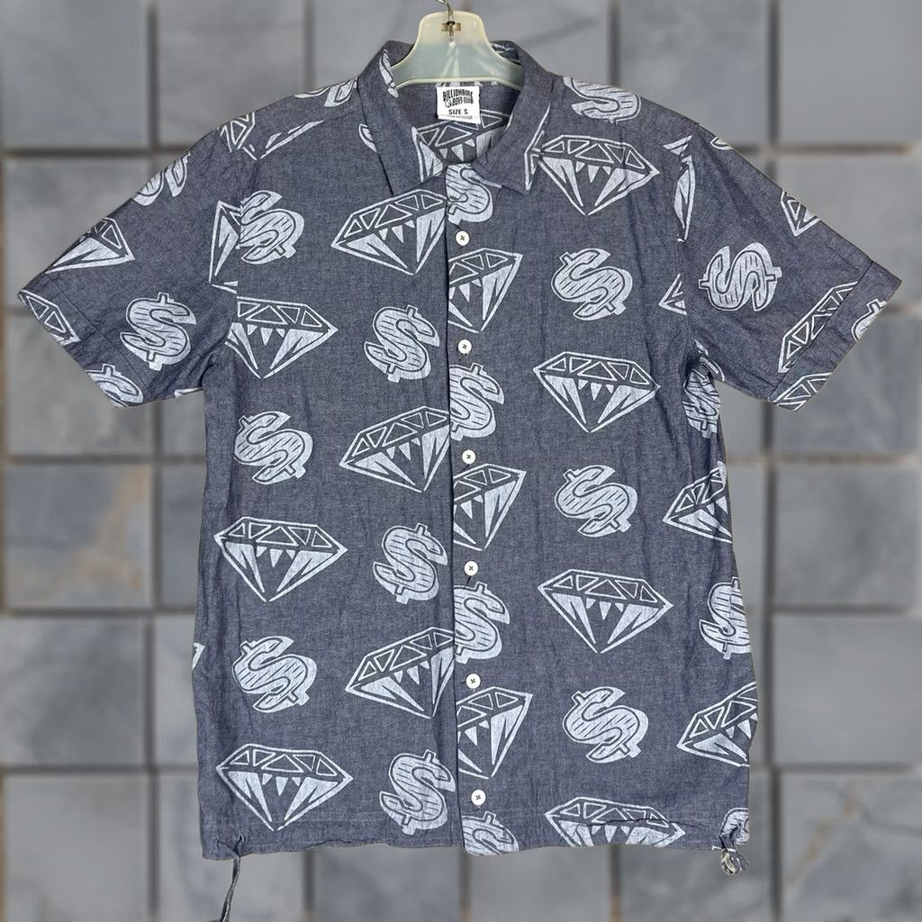 Billionaire Boys Club Billionaire Boys Club Shirt Mens S Blue Diamond Money Print Short Sleeve Size US S / EU 44-46 / 1 - 1 Thumbnail