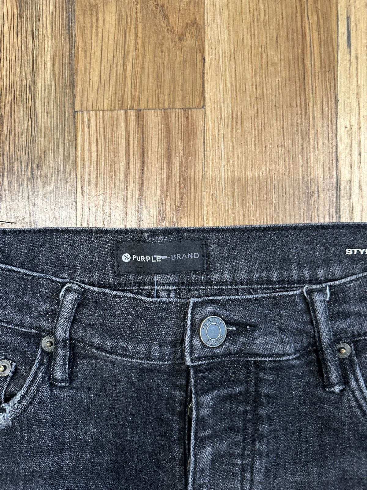 Purple Brand Purple Brand Knee Rip Paint Splatter Black Denim Jeans Sz 31 Size US 31 - 3 Thumbnail