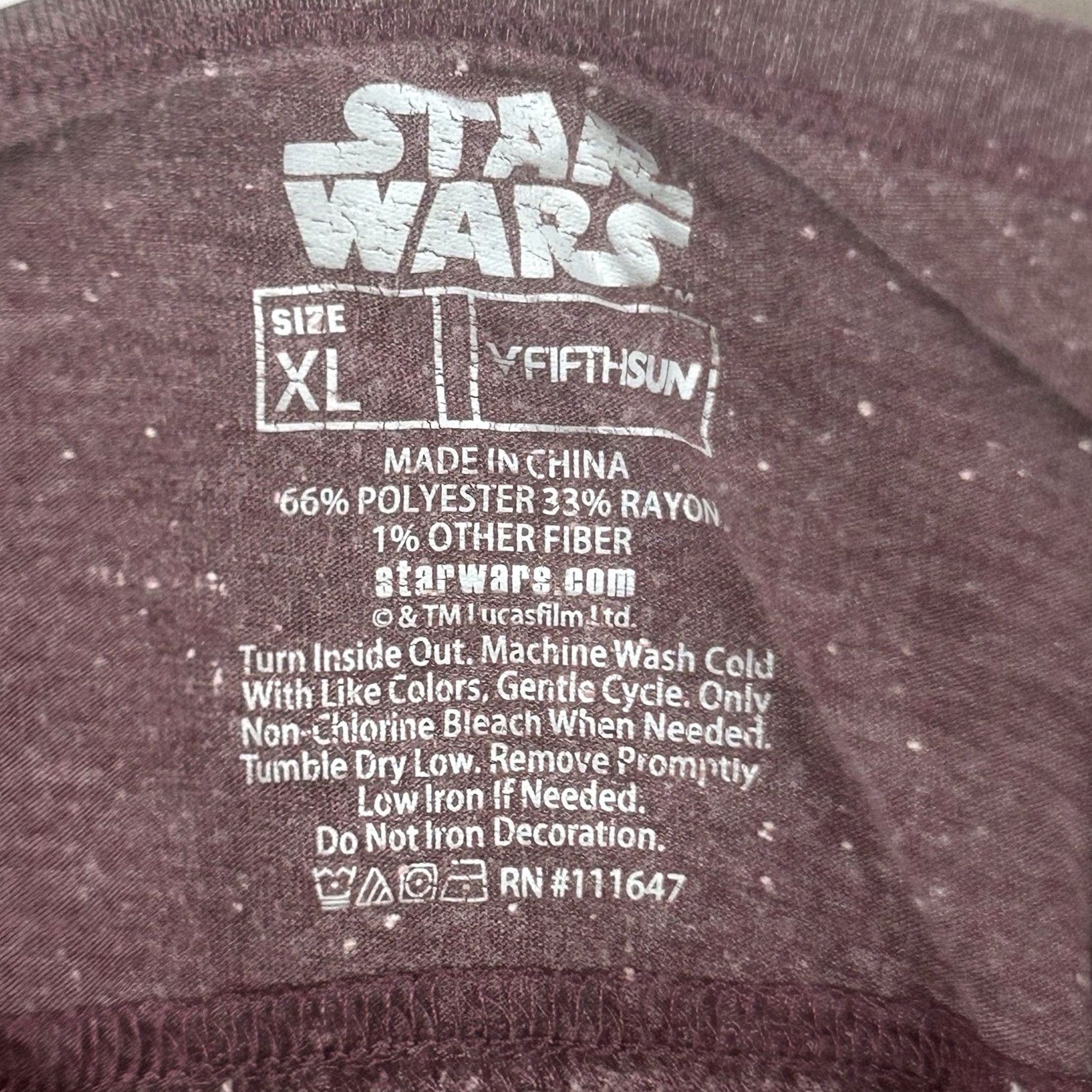 Star Wars Star Wars T-Shirt Womens XL Purple Crew Neck Short Sleeve Graphic Tee Top May The Force Be With You Size XL / US 12-14 / IT 48-50 - 3 Thumbnail