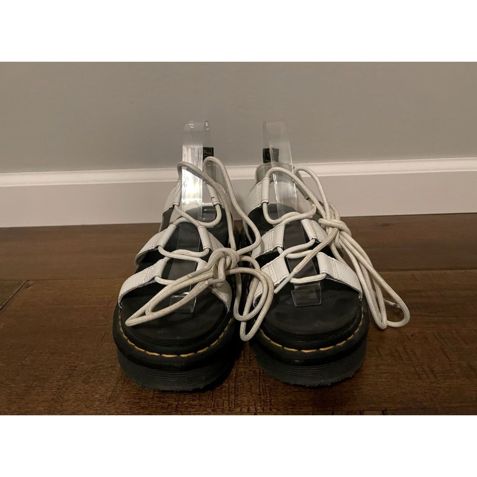 Dr. Martens Doc Dr Martens Nartilla Gladiator Sandals White Lace Up Platform - Women's 8 Size US 6 / IT 36 - 4 Thumbnail