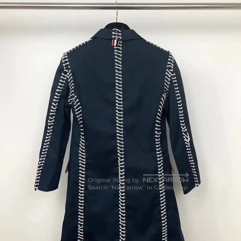 Thom Browne Thom Browne L Blue Cotton Trench Coat . Size L / US 10 / IT 46 - 2 Thumbnail