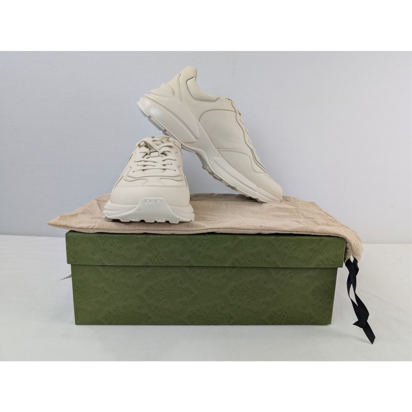 Gucci o1rshd1 leather Interlocking G logo Rhyton sneakers in ivory Size US 12.5 / EU 45-46 - 20 Thumbnail