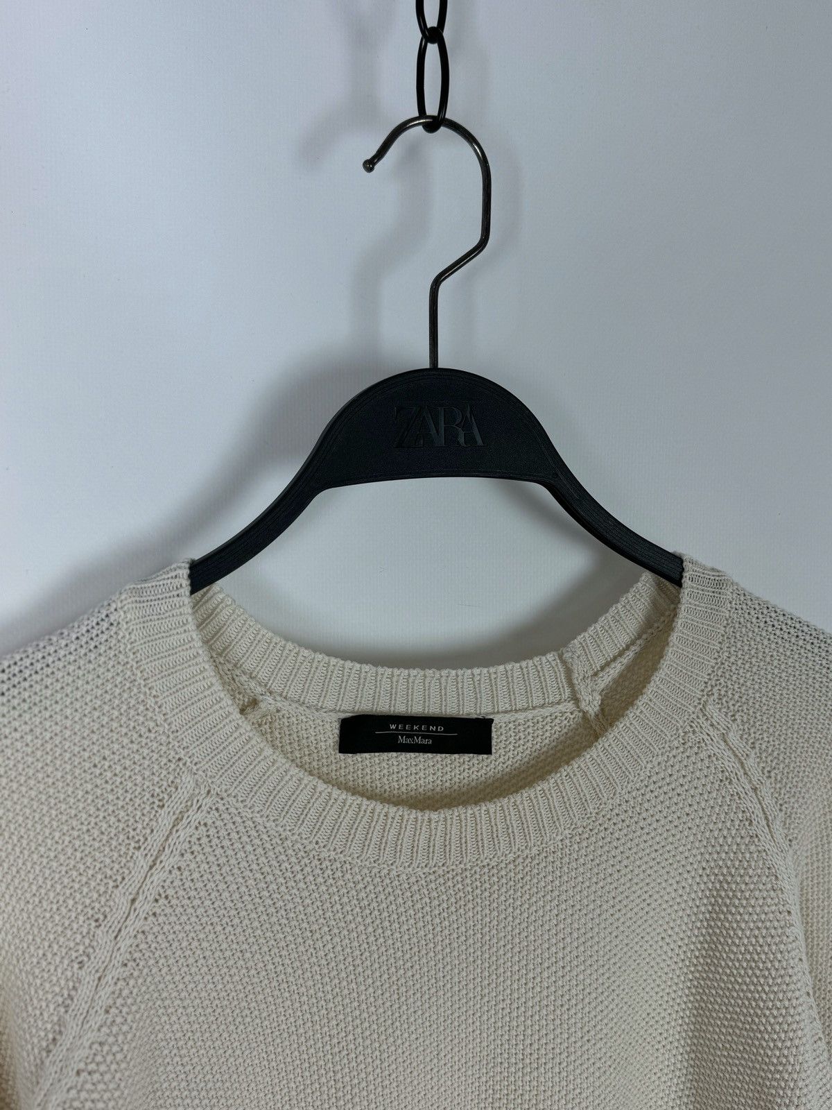 Weekend Max Mara Weekend Max Mara Beige Cotton Basic Sweater Size M / US 6-8 / IT 42-44 - 4 Thumbnail