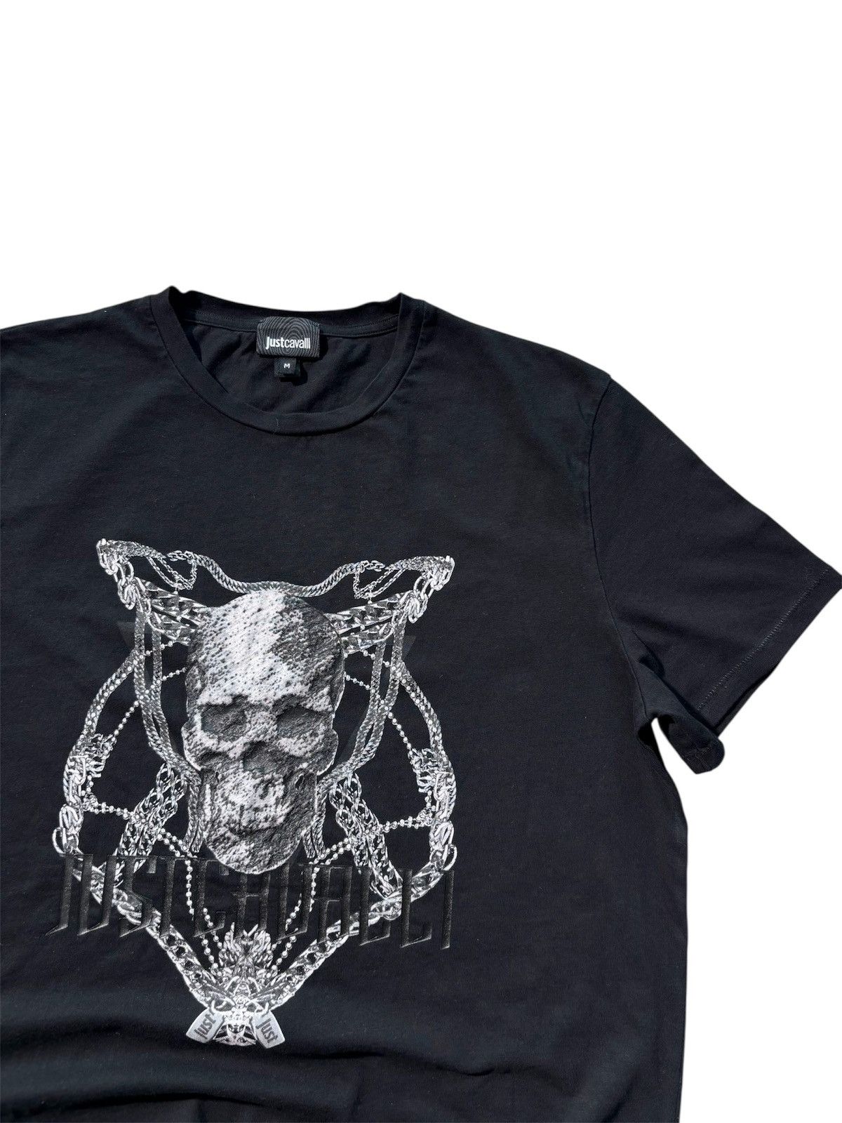 Just Cavalli Just Cavalli Gothic Skull Dead Tshirt Black Italy Designer Size US M / EU 48-50 / 2 - 2 Thumbnail