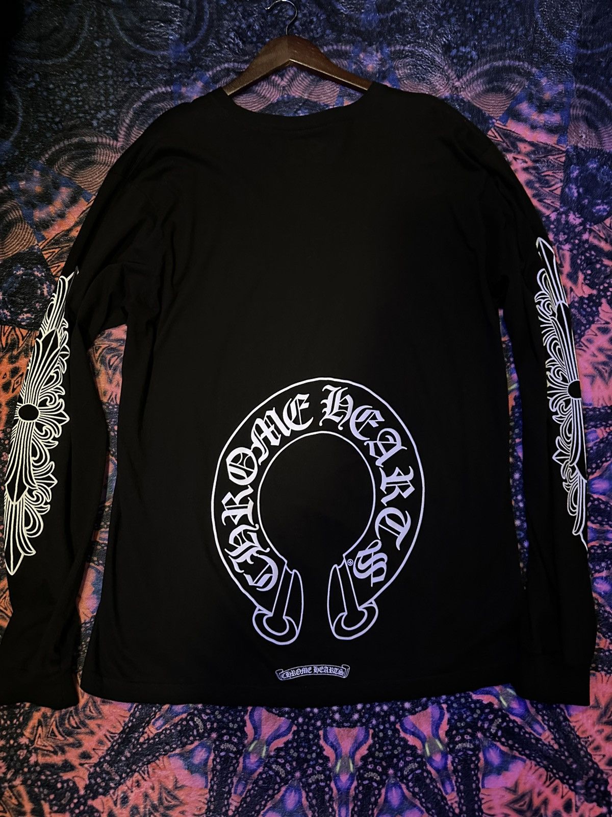 トップス Chrome Hearts Scroll long sleeve Chrome Hearts Scroll Logo Spellout Long Sleeve Pocket T-Shirt