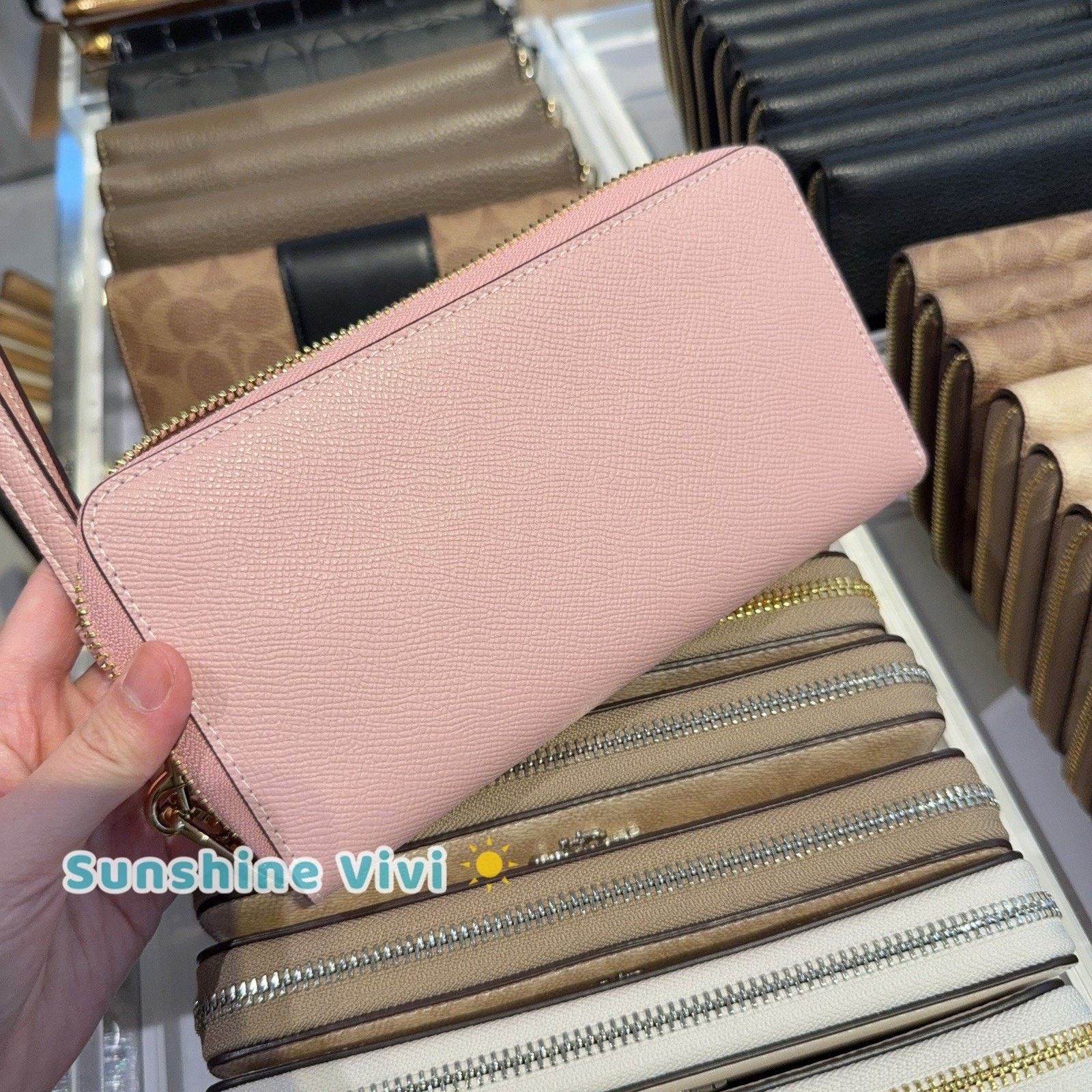 Coach NWT Coach Long Zip Around Wallet leather C3441 CARNATION Size ONE SIZE - 4 Thumbnail