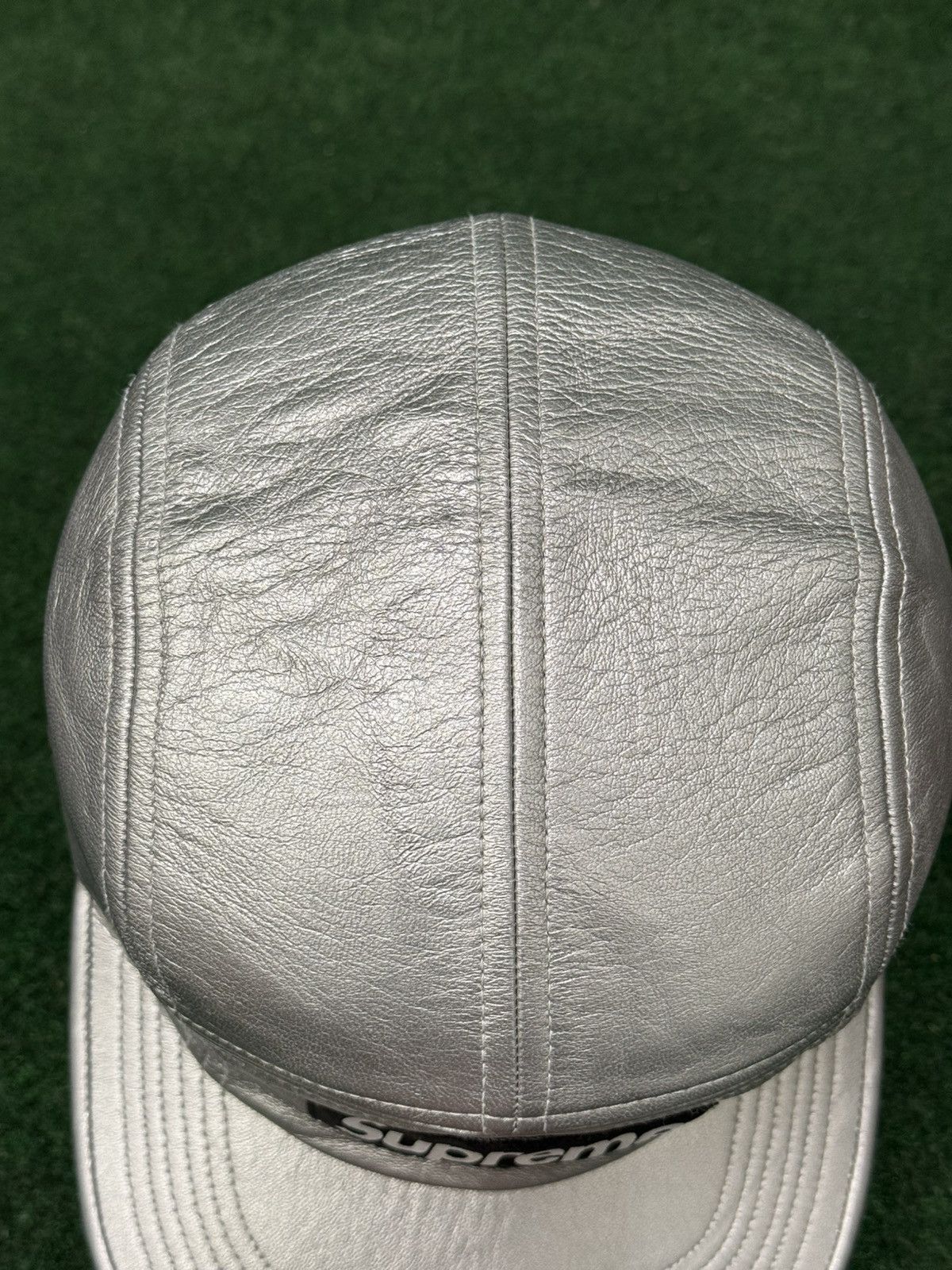 Supreme 2016 Supreme Silver Leather Camp Cap Size ONE SIZE - 2 Thumbnail