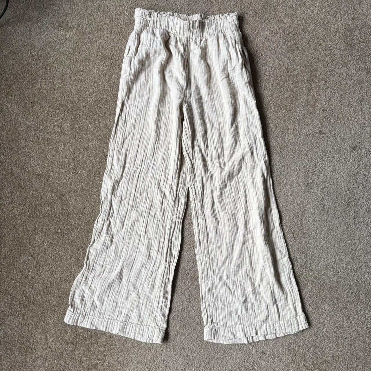 Gap Gap Wide Leg Cream Flowy Pants Size 28" / US 6 / IT 42 - 2 Thumbnail