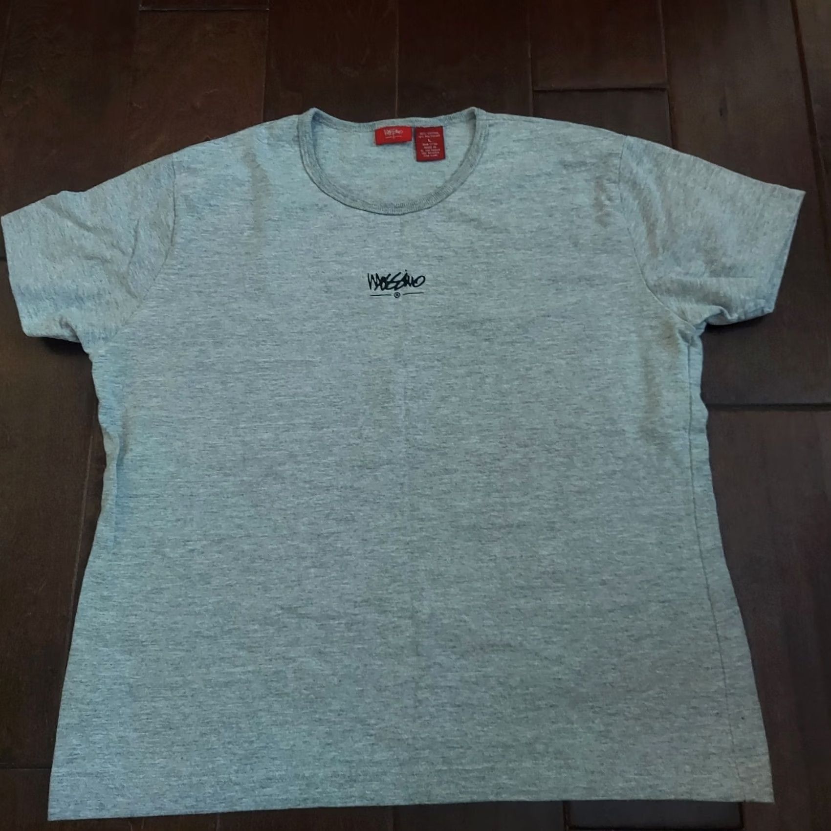 Mossimo Mossimo Women's Gray Logo T-shirt - Size L Shirt Womens Regular Cotton Polyester Short Sleeve Round Neck Logo 2000s Casual Size L / US 10 / IT 46 - 2 Thumbnail