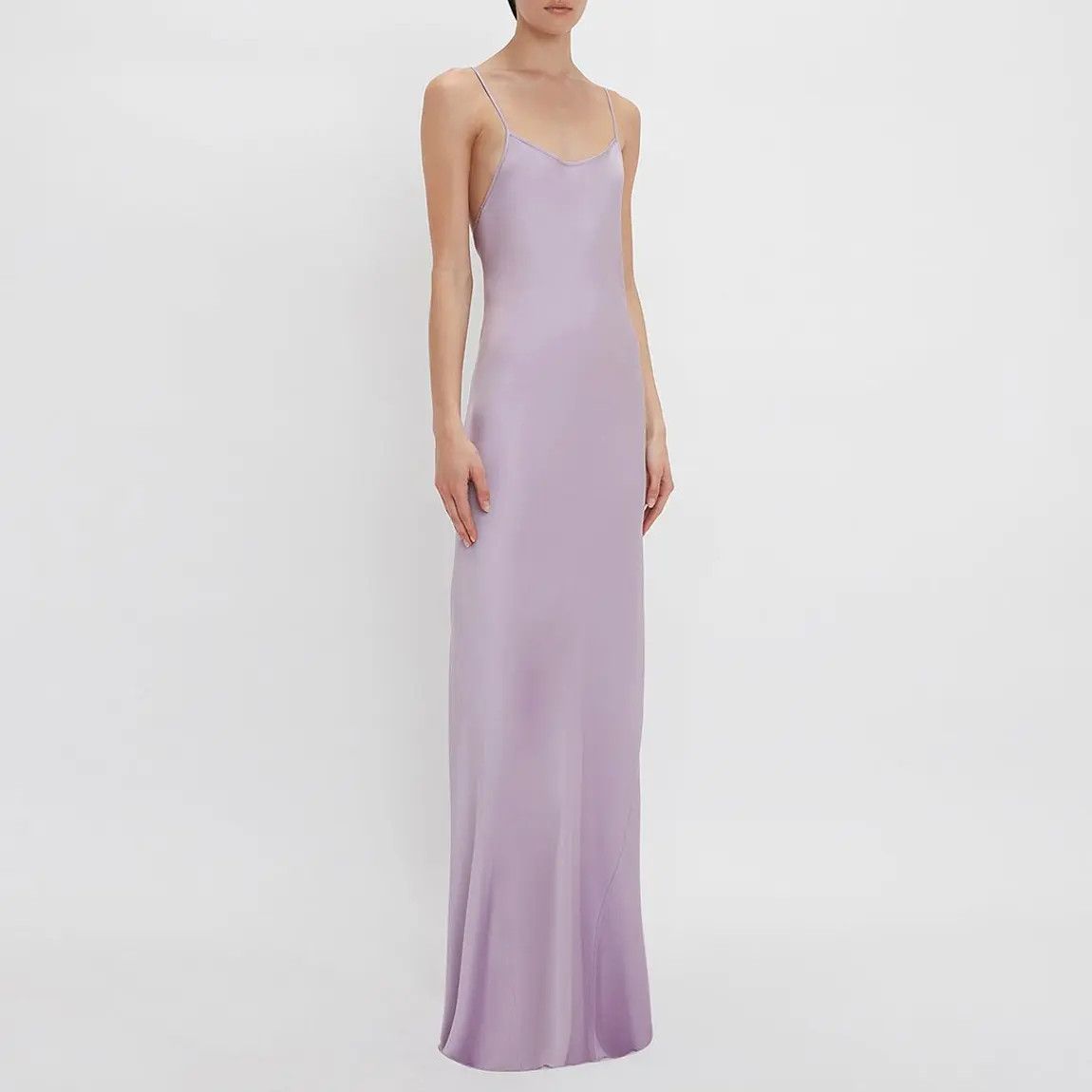 Victoria Beckham o1mle0525 Floorlength Cami Maxi Dress Petalia in Lilac Size M / US 6-8 / IT 42-44 - 6 Thumbnail