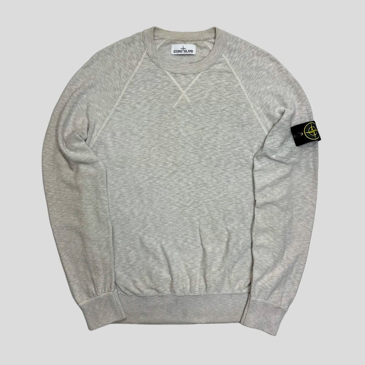 image of Stone Island Heather Grey Crewneck - L, Men's (Size Large)