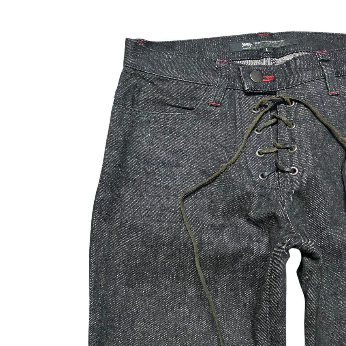 Japanese Brand EXCLUSIVE CLUTCH Lace up Denim Flare Jeans Size 28" / US 6 / IT 42 - 4 Thumbnail