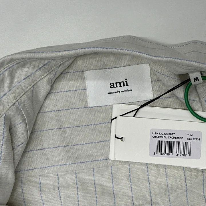 AMI AMIPARIS Striped Long Sleeve Shirt for Men -2507 Size US M / EU 48-50 / 2 - 3 Thumbnail