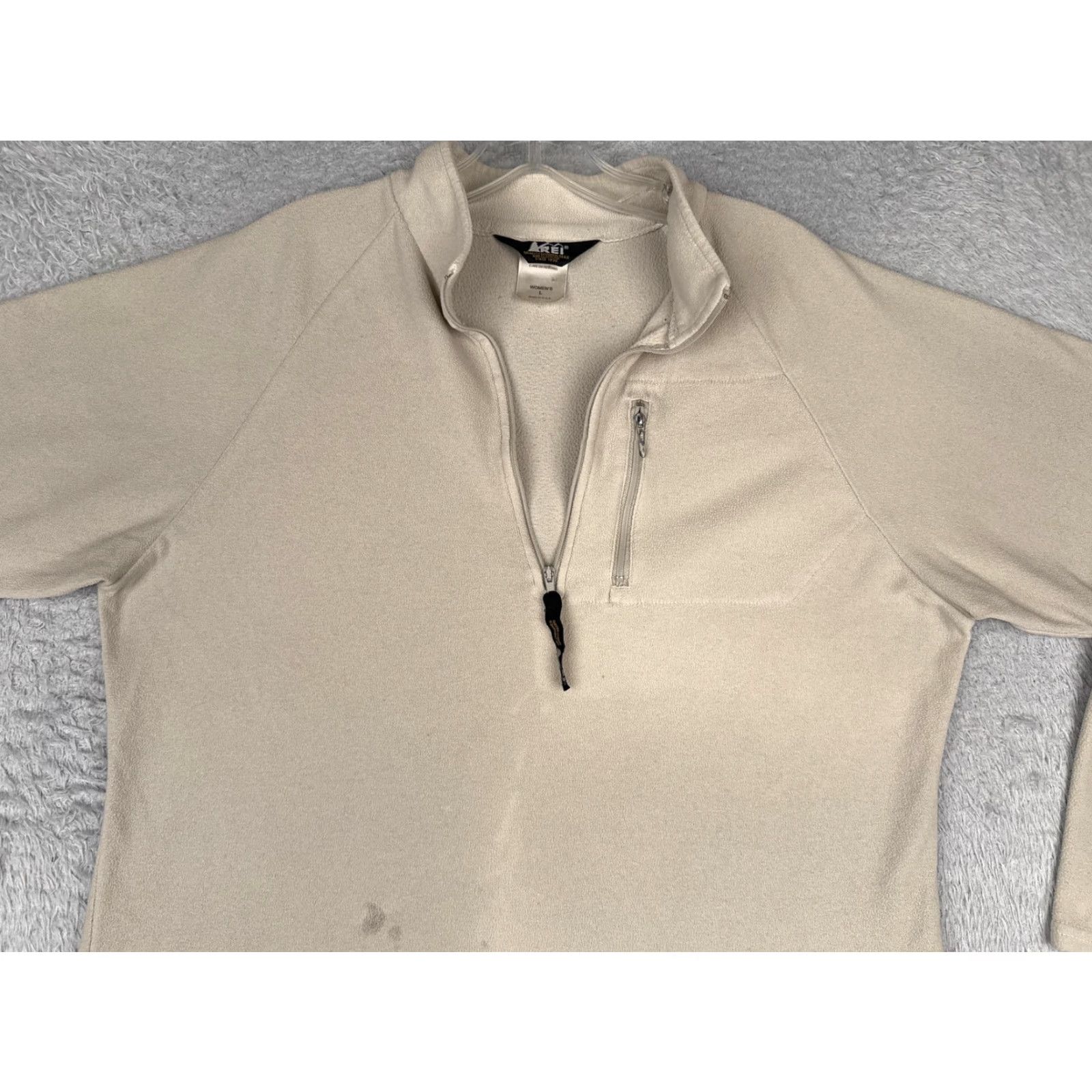 Vintage VINTAGE REI Fleece Pullover Womens L Beige 1/4 Zip Mock Neck 90s Hiking Poly Size L / US 10 / IT 46 - 4 Thumbnail