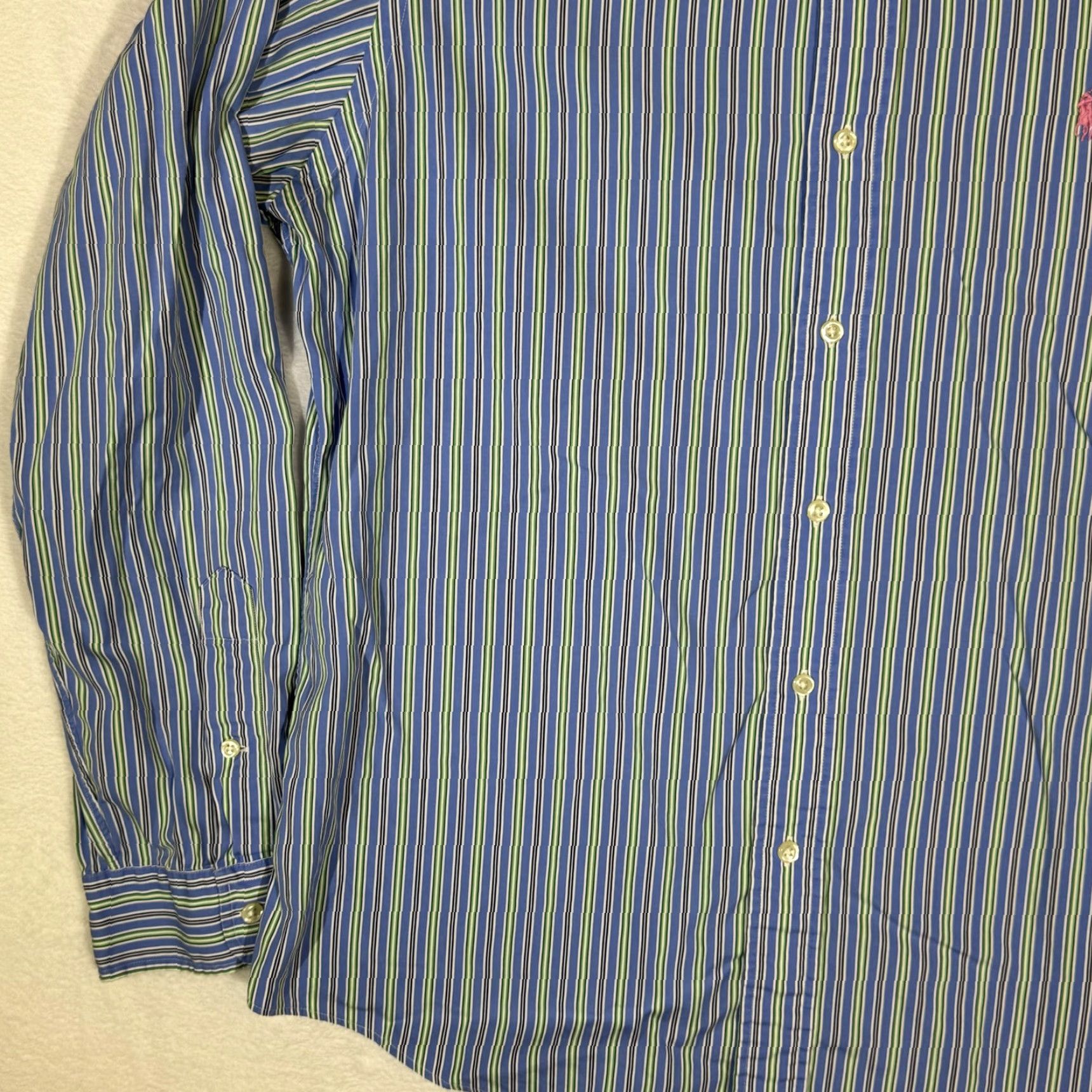 Polo Ralph Lauren Polo Ralph Lauren Shirt Mens Large Blue Striped Stanton Custom Fit Button Down Size US L / EU 52-54 / 3 - 3 Thumbnail