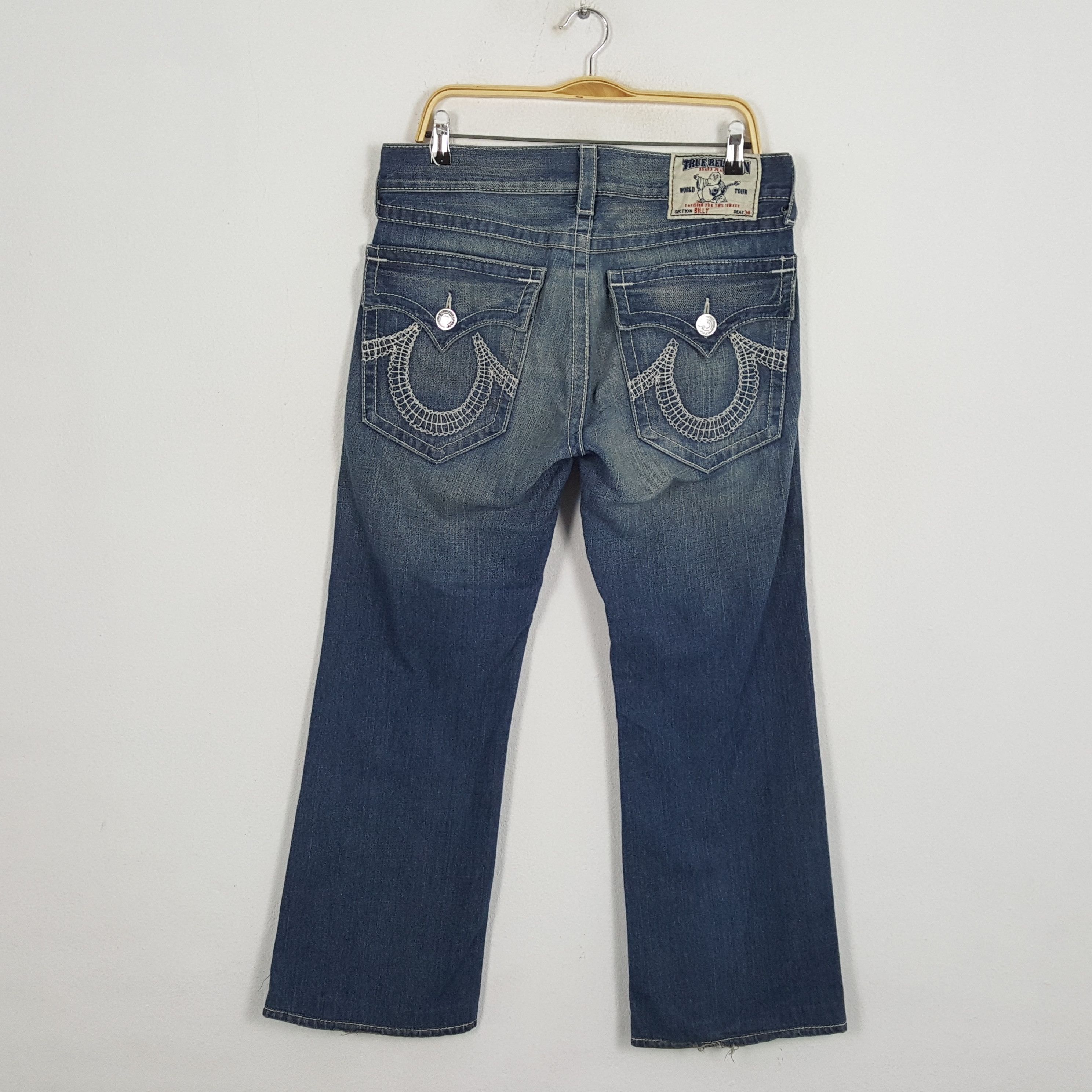 image of Vintage True Religion Section Billt American Brand Jeans in Blue Jean, Men's (Size 35)