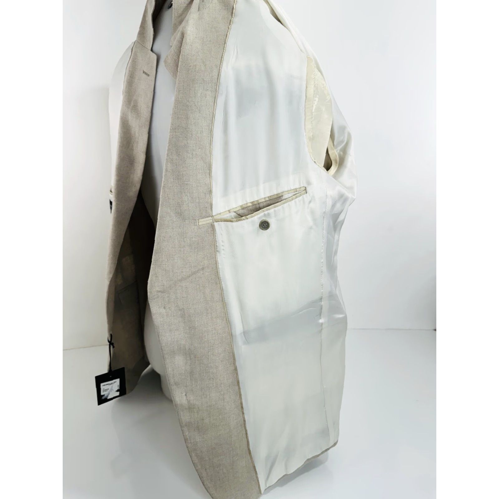 Nordstrom Nordstrom Blazer Linen Mens 44 L Beige Shirt Jacket Vest & Blazer Big & Tall NORDSTROM w TAG Size US S / EU 44-46 / 1 - 7 Thumbnail