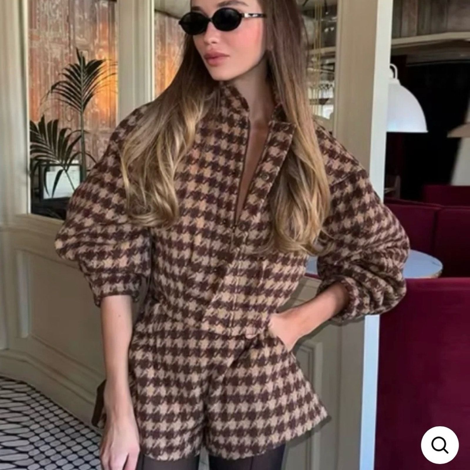 Other NEW Chic Houndstooth Jacket and Shorts Set size S Size 27" / US 4 / IT 40 - 2 Thumbnail