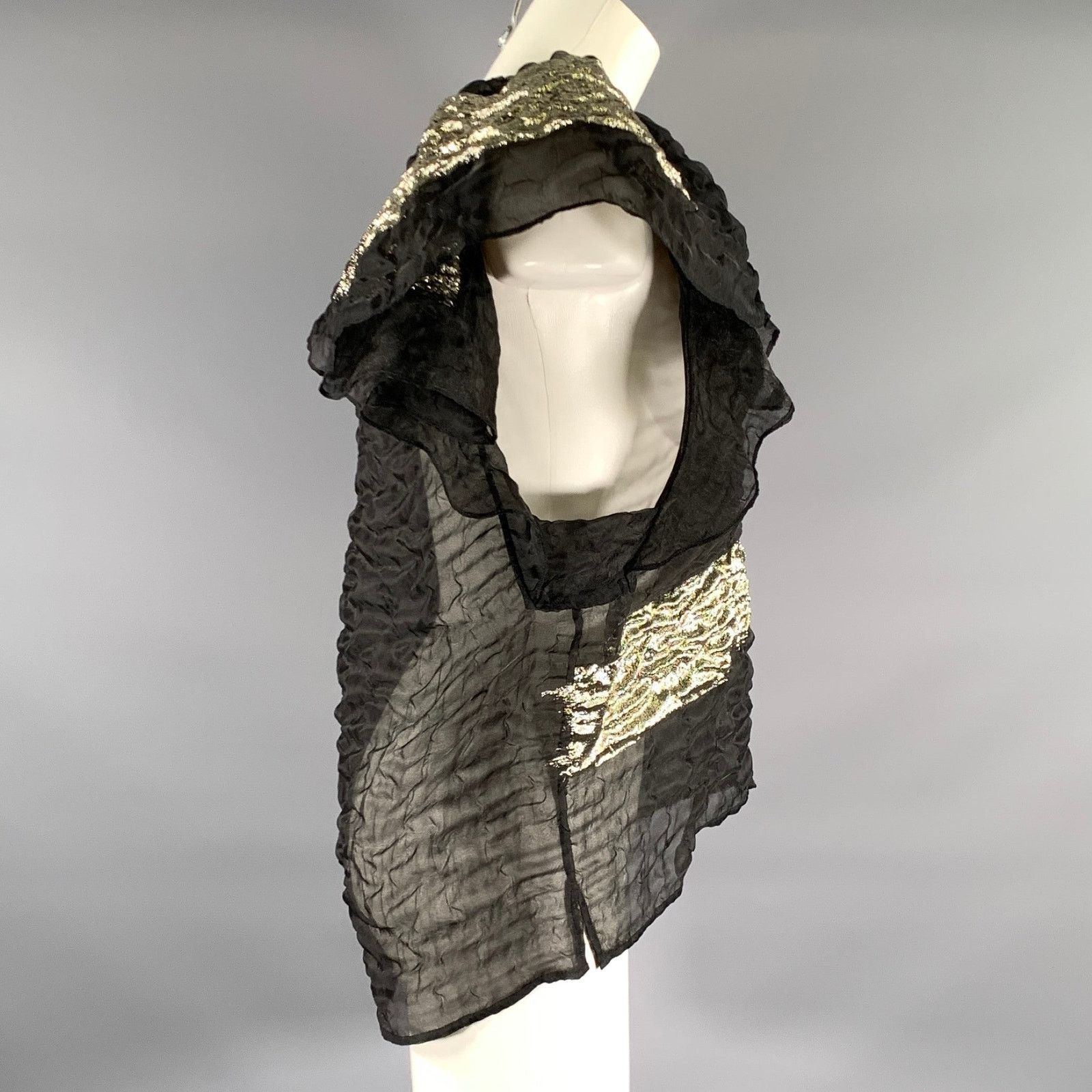 Rachel Comey RACHEL COMEY Size 4 Black Silver Metallic Dress Top Size S / US 4 / IT 40 - 2 Thumbnail