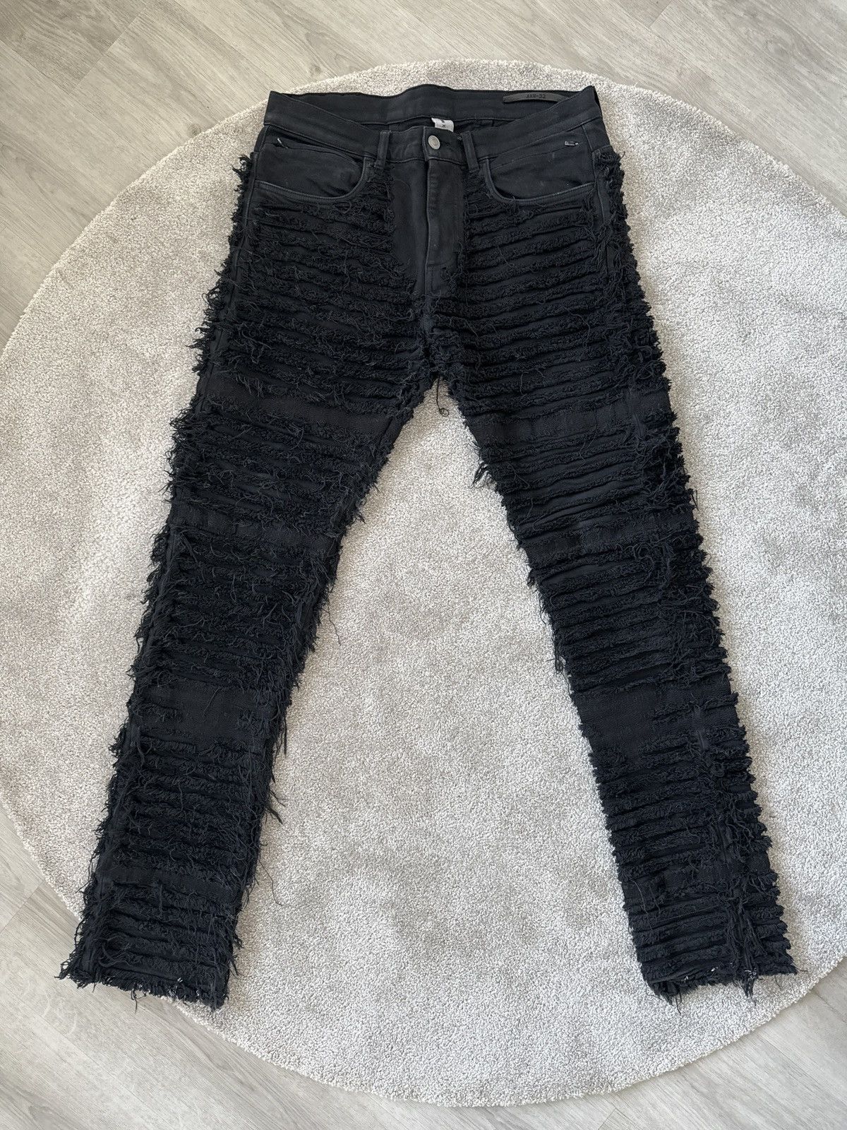 1017 ALYX 9SM × Blackmeans 1017 Alyx 9sm Blackmeans Distressed Denim Jeans Size US 34 / EU 50 - 1 Thumbnail