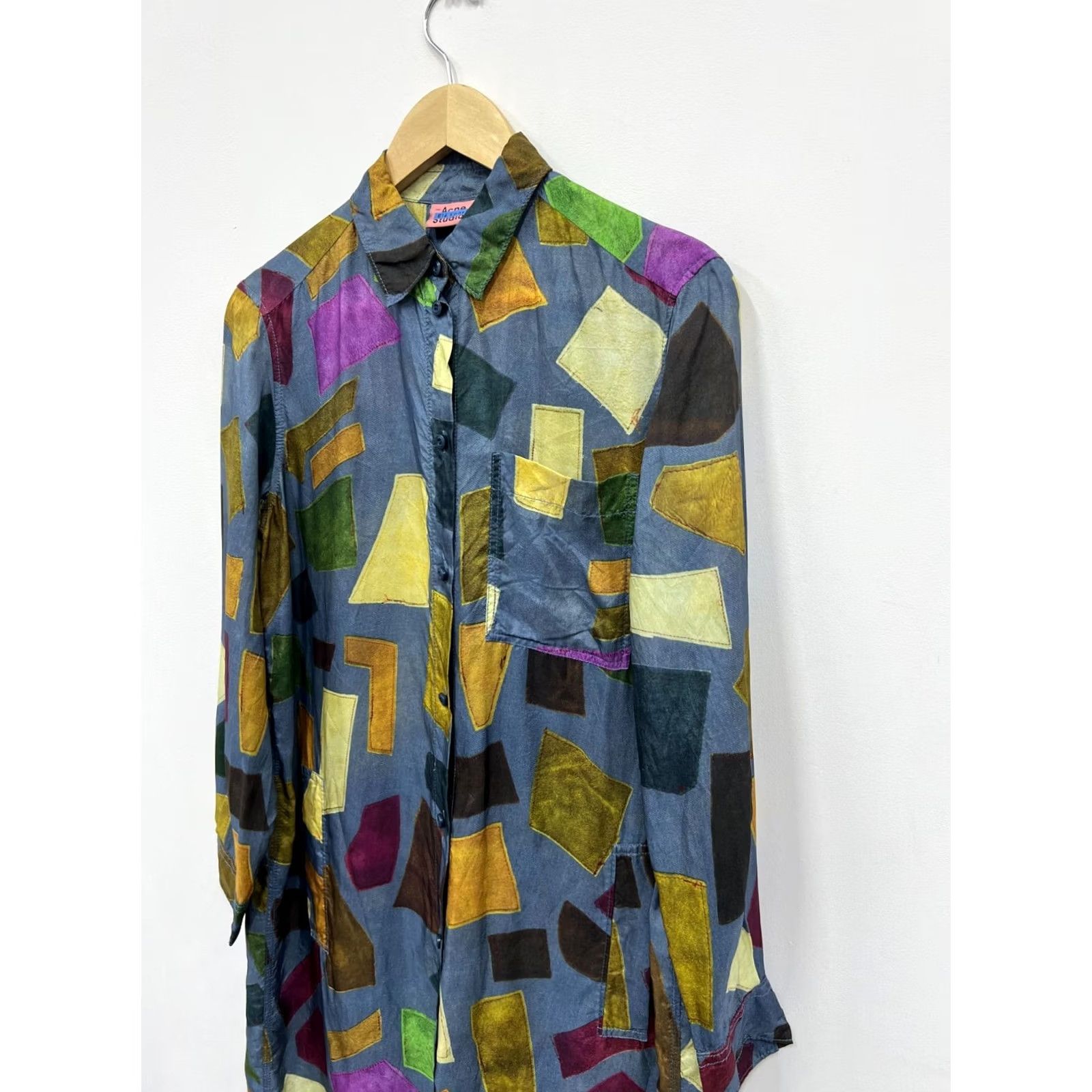 Acne Studios Acne Studios Alloy Visc P Shiny Patchwork 34 Size Regular Shirt Dress Size XXS / US 00 / IT 34 - 2 Thumbnail