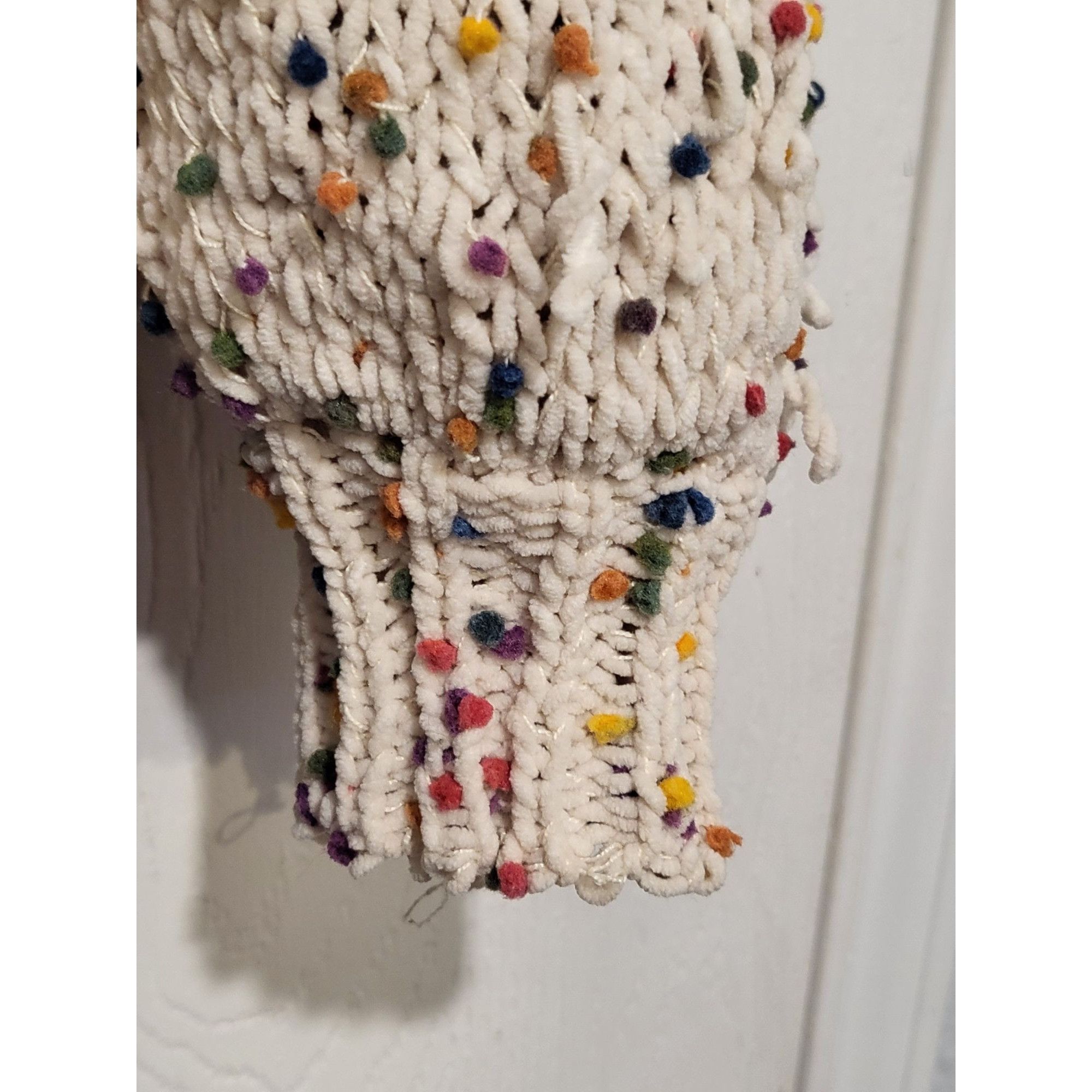 Other POL Sweater Rainbow Confetti Cropped Distressed Tan Cream Sz Size L / US 10 / IT 46 - 3 Thumbnail