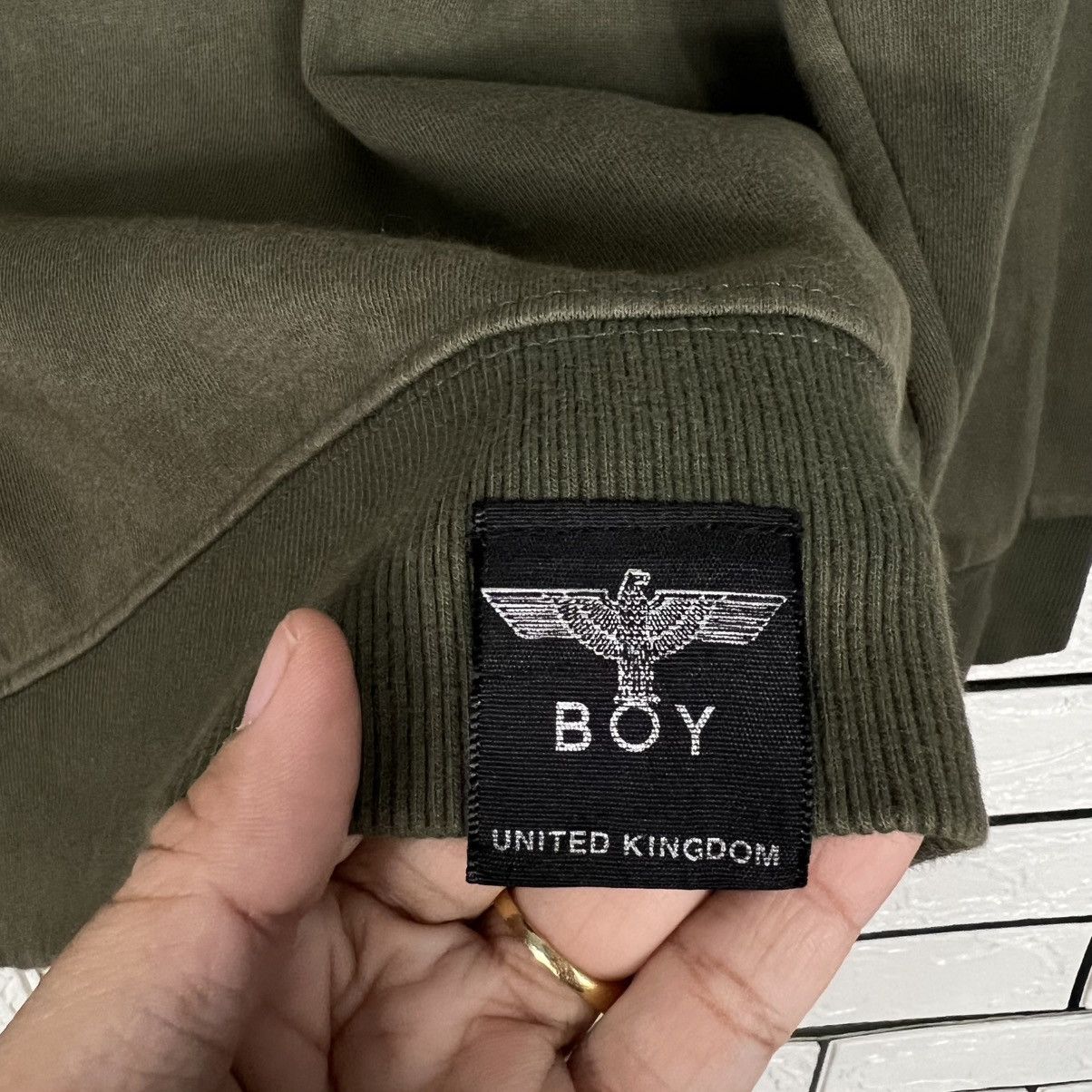 Boy London BOY LONDON Big Logo Khaki Crewneck Sweatshirt #4007-C182 Size US L / EU 52-54 / 3 - 8 Thumbnail