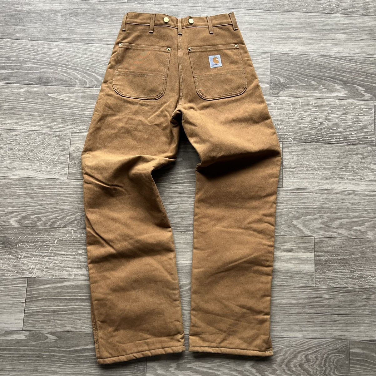 image of Crazy Vintage Carhartt Insuldated Carpenter Workwear Jeans in Tan, Men's (Size 30)