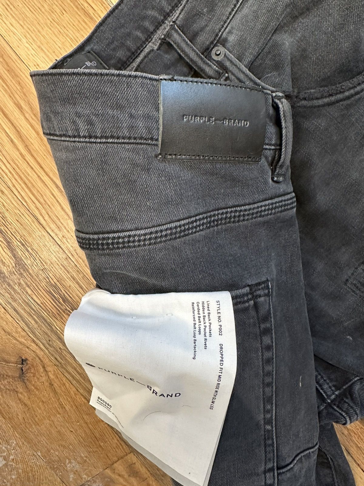 Purple Brand Purple Brand Knee Hole Patched Faded Black Denim Jeans Sz 40 Size US 40 / EU 56 - 4 Thumbnail
