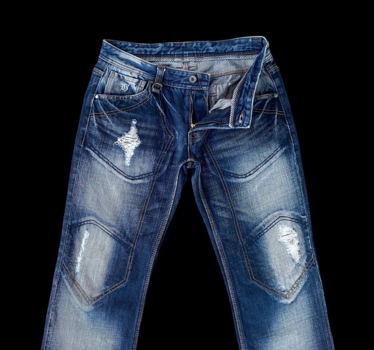 HIDEAWAYS Japan Hideaways Nicole Distressed "Engineered"Panelled Denim Size US 30 / EU 46 - 8 Thumbnail