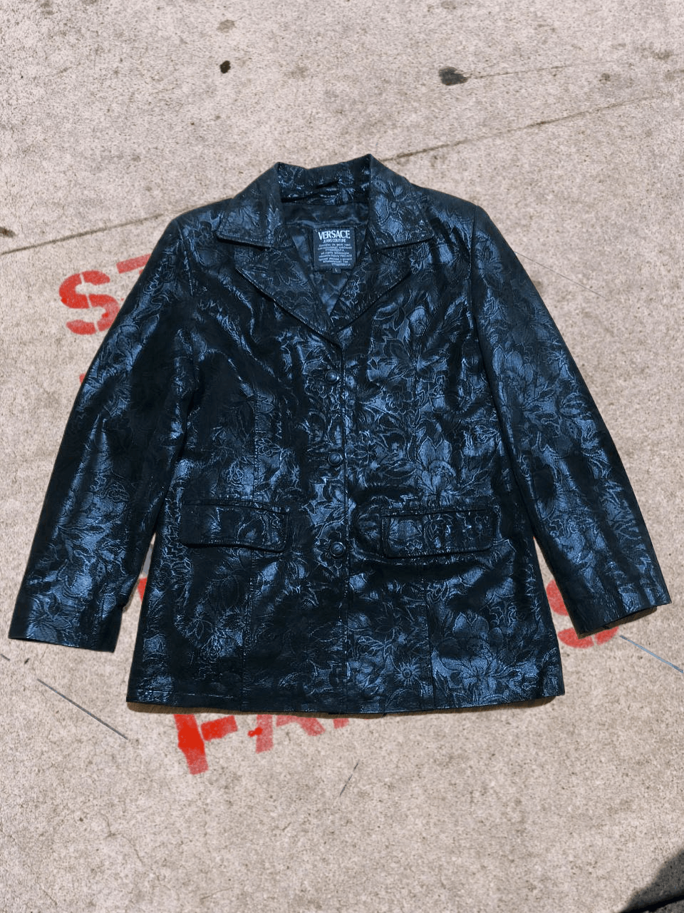 Versace Jeans Couture Versace Retro leather Floral Blazer Jacket Size US L / EU 52-54 / 3 - 1 Thumbnail