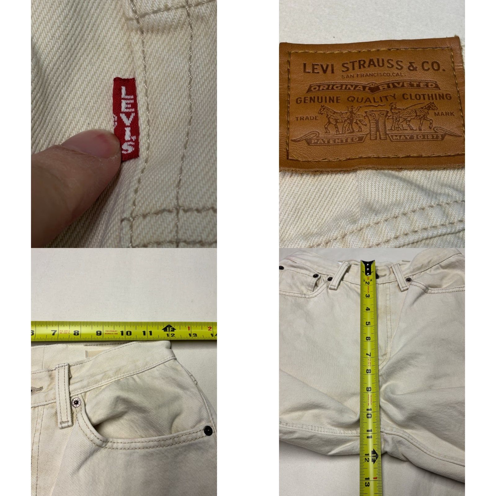 Vintage VINTAGE Levi Strauss Premium 80s Mom Jeans Light Cream Beige 25x27 Jeans Women 90s Retros 5-Pocket Bohemian Womens Size 42" / US 20 - 9 Thumbnail
