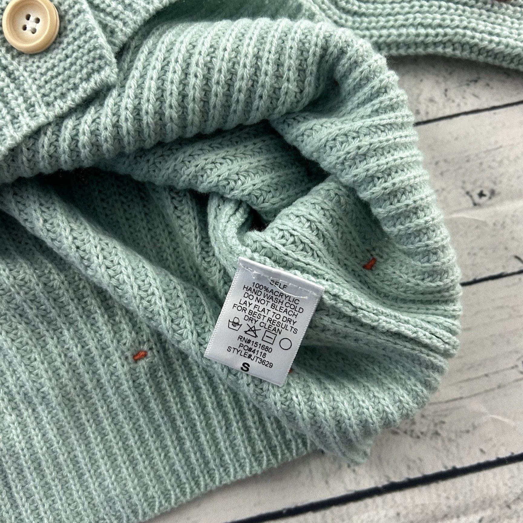 Vintage Storia Sweater Cardigan Button Front Women's Small Sea Foam Green Blue Orange Size S / US 4 / IT 40 - 5 Thumbnail