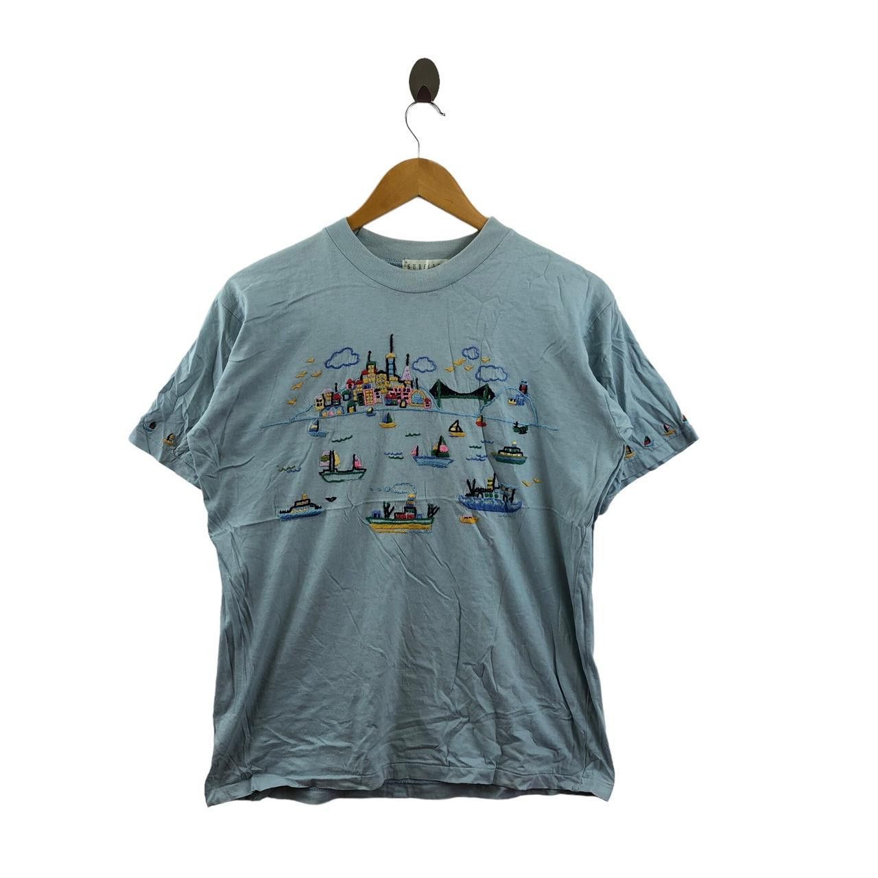 Vintage Vintage HAND STITCH EMBROIDERED Sea Nature Tee Shirt Holiday Size M / US 6-8 / IT 42-44 - 1 Thumbnail