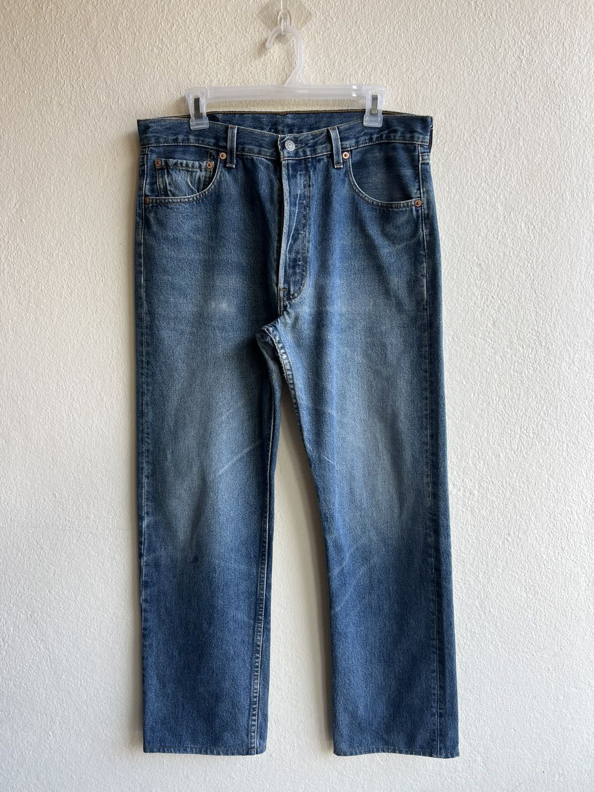 Levi's Vintage 1997 Levi’s 501 Faded Denim Regular Jeans Size US 33 - 2 Thumbnail