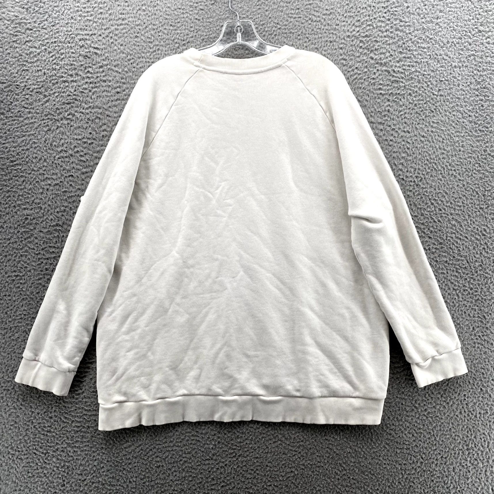 Adidas Adidas Essentials Sweater Men's XL White Green Big Spell Out Logo Crewneck Sport Sweatshirt Size US XL / EU 56 / 4 - 7 Thumbnail