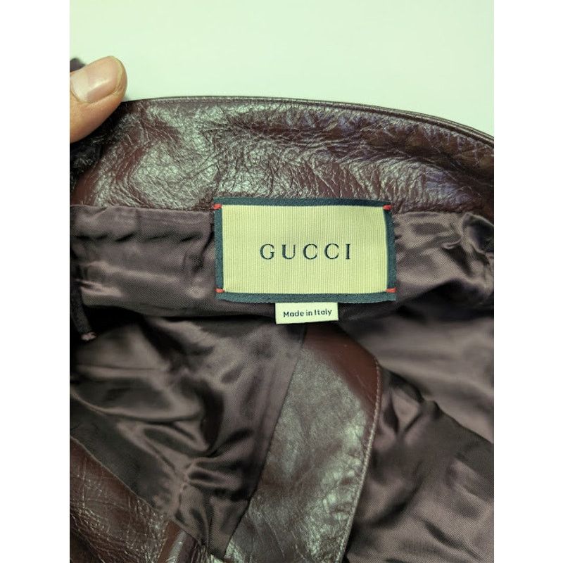 Gucci o1rshd1 Soft Leather Pants in Bordeaux Size US 32 / EU 48 - 16 Thumbnail