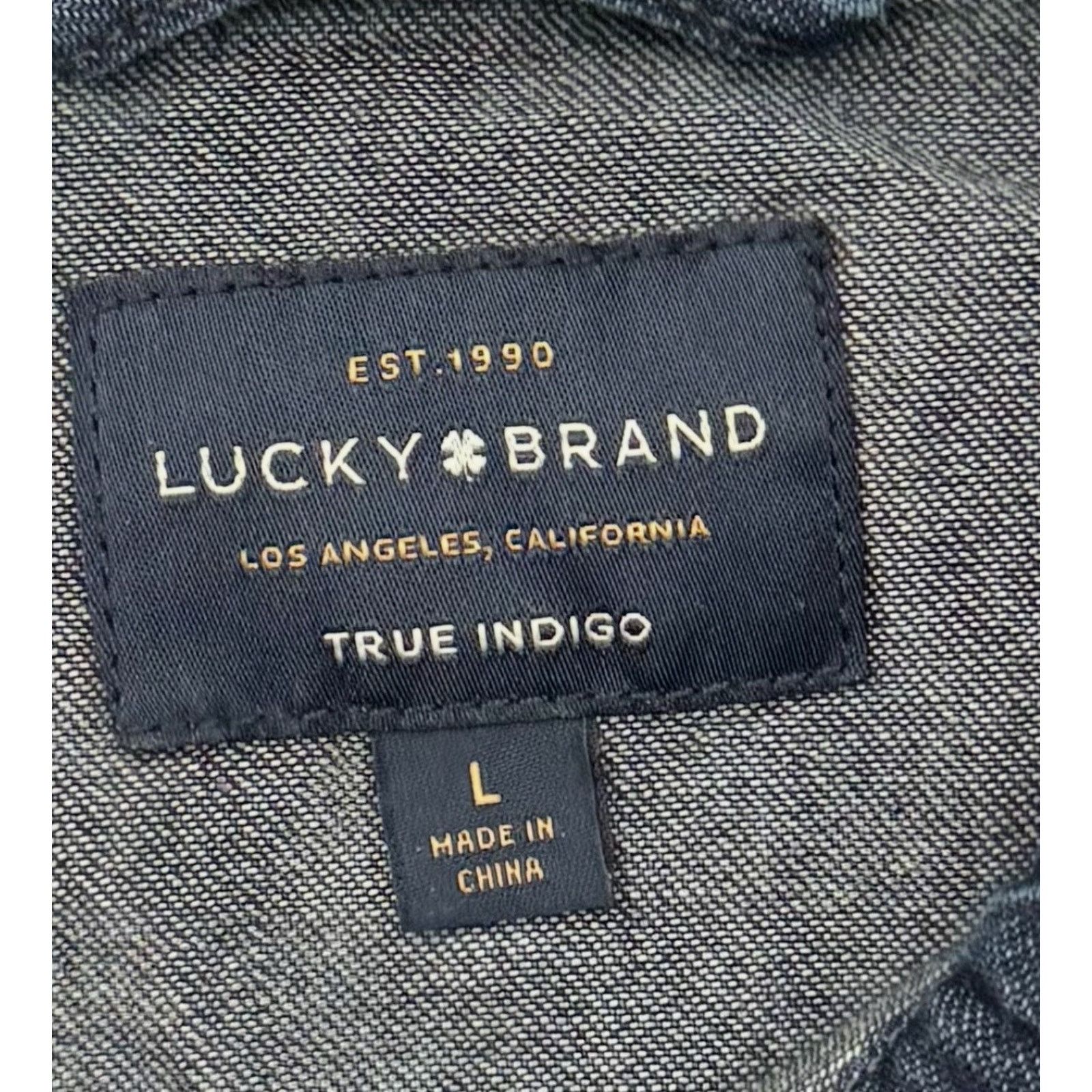 Lucky Brand Lucky Brand Denim Shirt Women Large True Indigo Grunge Boho Size L / US 10 / IT 46 - 5 Thumbnail