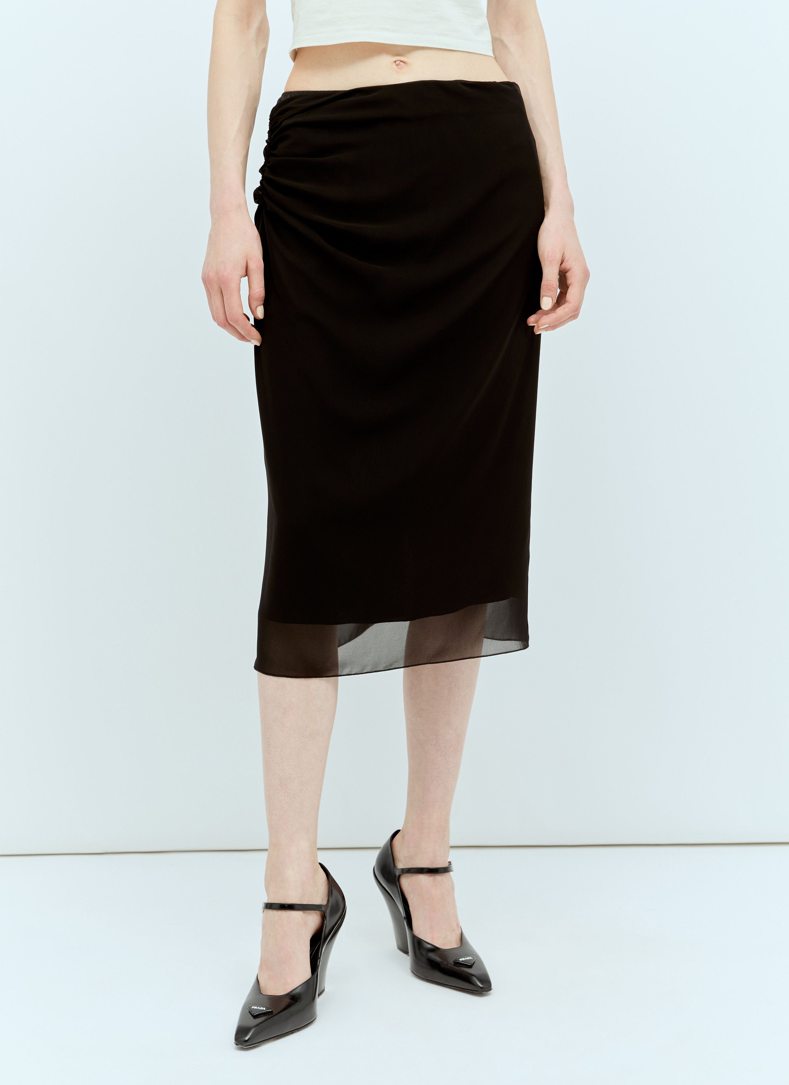 Prada Georgette Midi Skirt Size 27" / US 4 / IT 40 - 1 Thumbnail