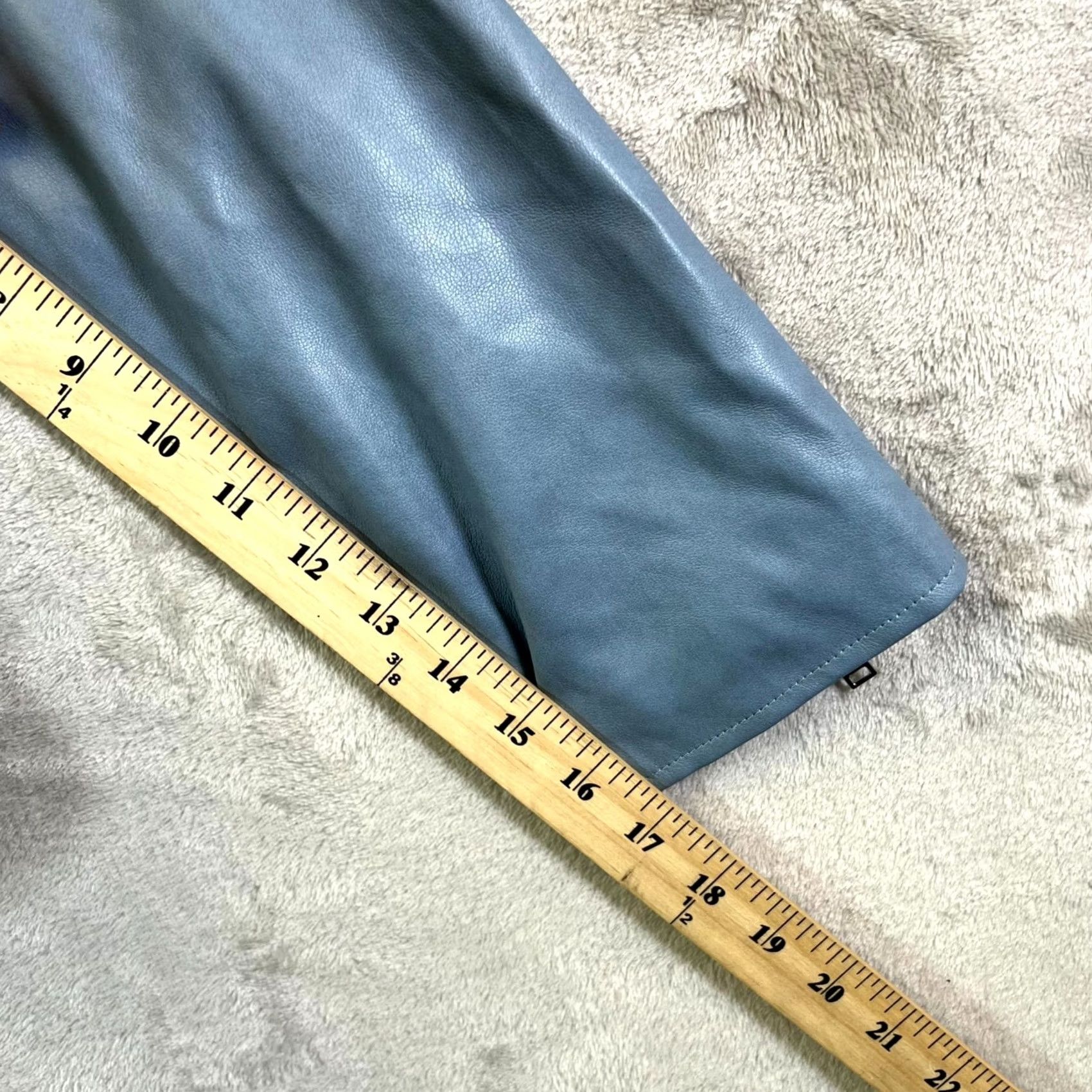 Vintage Bagatelle Biker Jacket Women's XL Blue Faux Leather Cropped Full Zip Jacket Size XL / US 12-14 / IT 48-50 - 7 Thumbnail