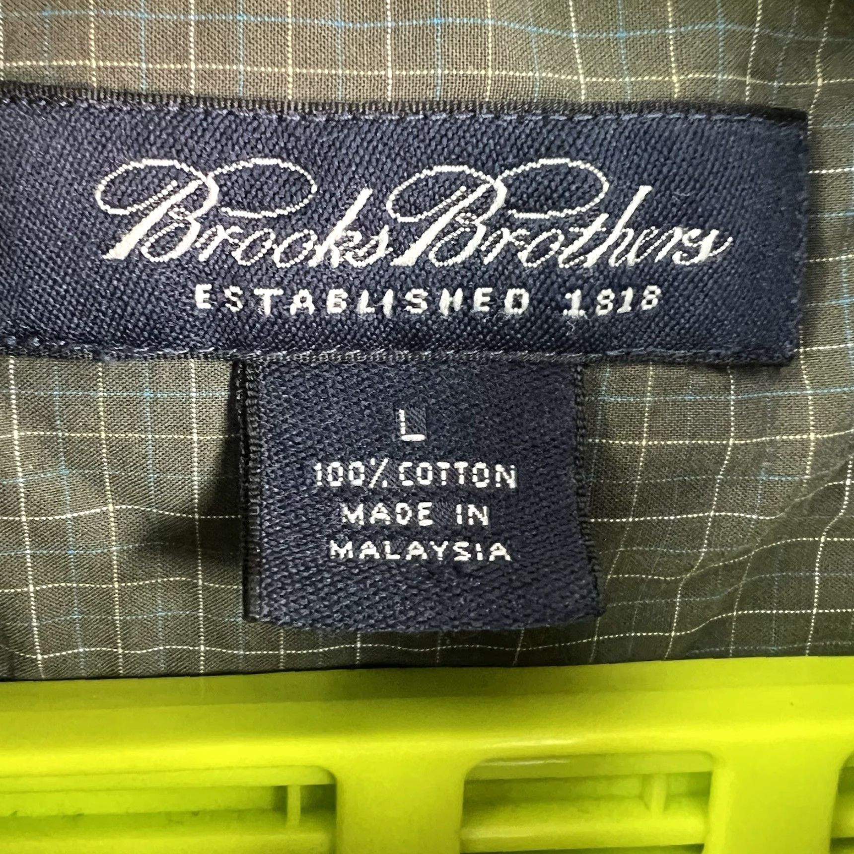 Brooks Brothers VINTAGE Brooks Brothers Checked Short Sleeve Button-Down Shirt Men Large Green Cotton Casual Summer 90s Mens Size US L / EU 52-54 / 3 - 5 Thumbnail