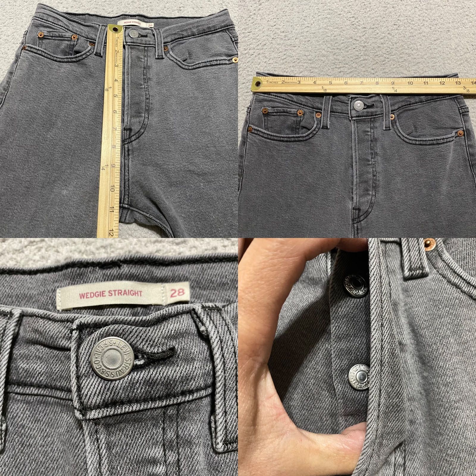 Levi's Levi's Womens Jeans Gray Denim Wedgie Straight Button Fly Medium Wash 90s Size 28" / US 6 / IT 42 - 8 Thumbnail