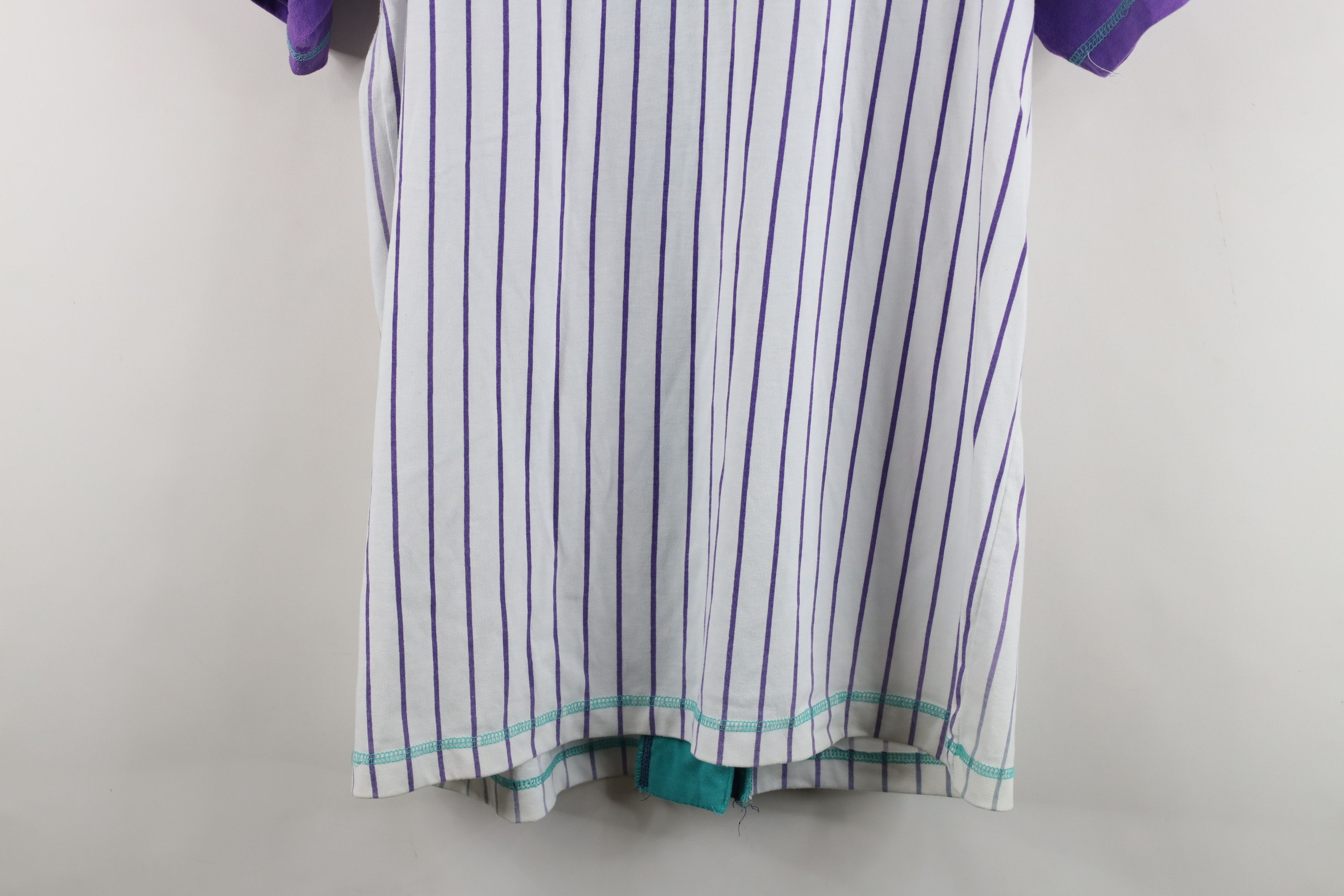 Vintage Vintage 90s Streetwear Distressed Pinstriped Baseball Jersey Size M / US 6-8 / IT 42-44 - 11 Thumbnail
