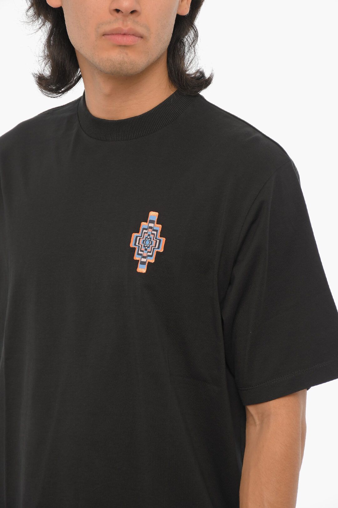 Marcelo Burlon og1mm0824 Optical Cross Crewneck T-Shirt in Black Size US XL / EU 56 / 4 - 3 Thumbnail