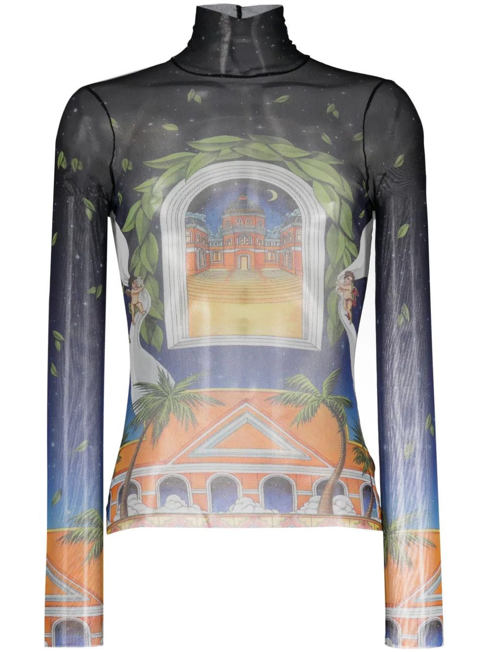 Casablanca o1mle0326 Printed Mesh Top in Multicolor Size US XS / EU 42 / 0 - 1 Thumbnail